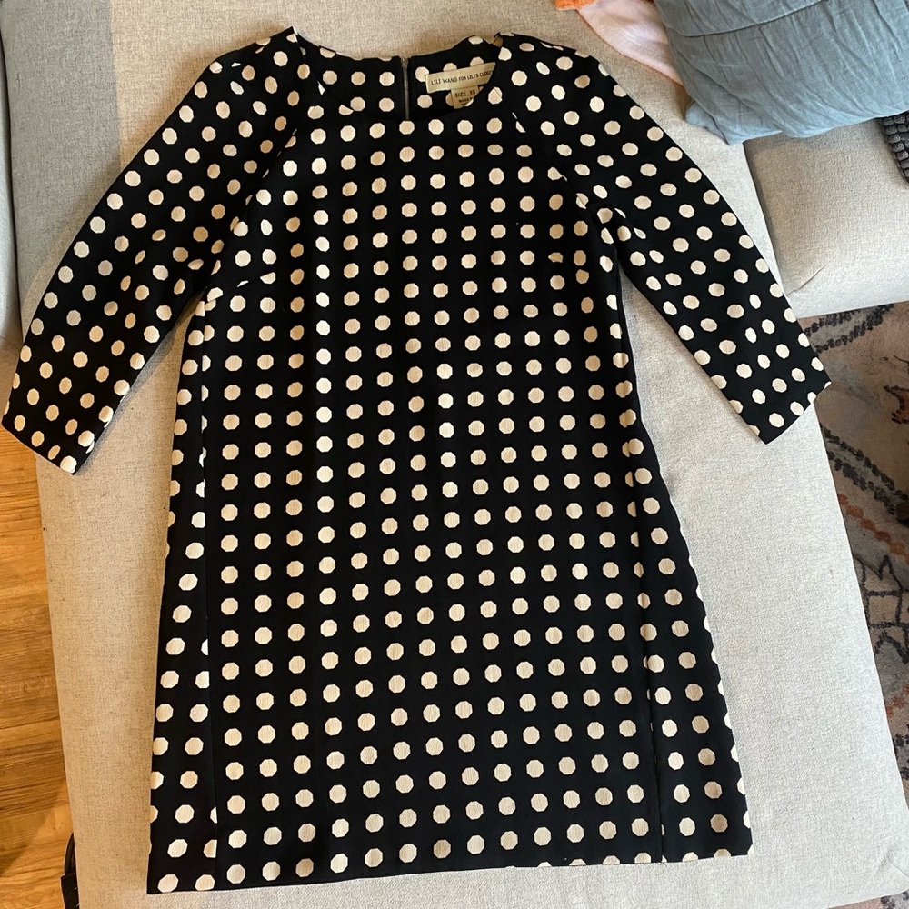 Anthropology black and white polka dot dress